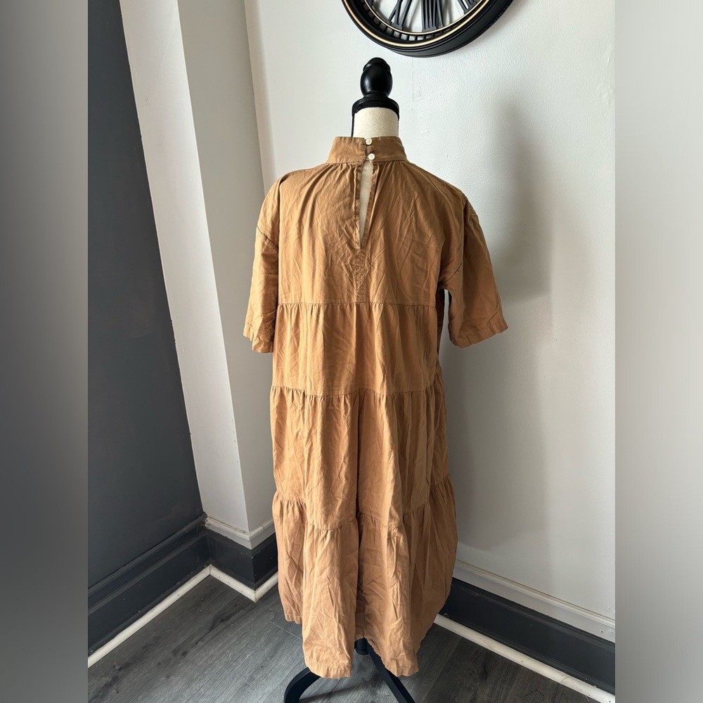 Everlane Camel Tiered Midi Dress - Picture 4 of 8